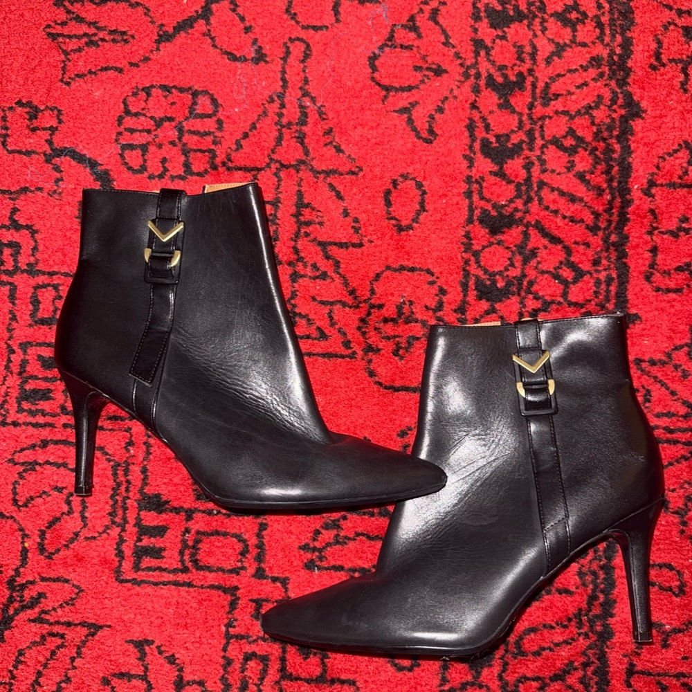 Calvin Klein Black Leather Ankle Boots
